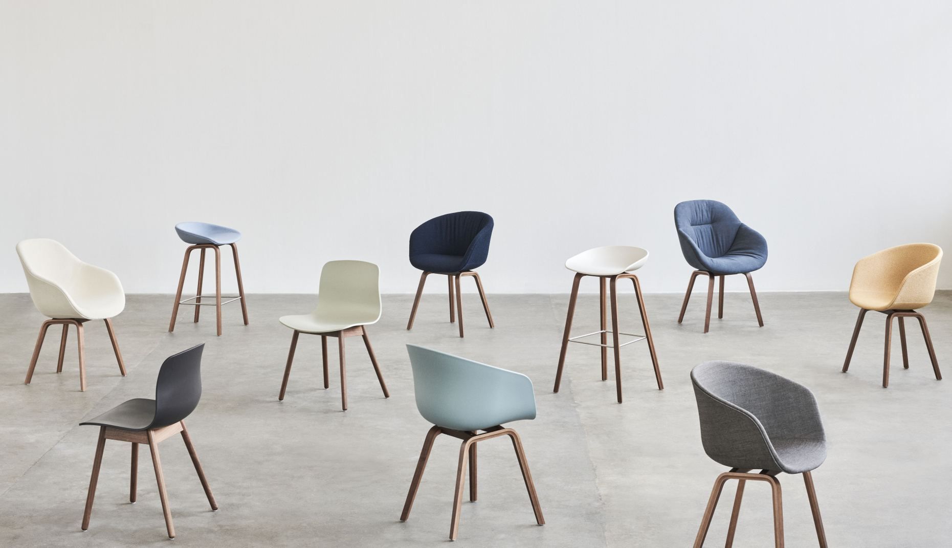 HAY ABOUT A CHAIR AAC22 ホワイト AAC222 Chair Water-based lacquered oak base Standard glider